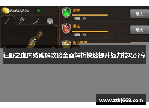 狂野之血内购破解攻略全面解析快速提升战力技巧分享